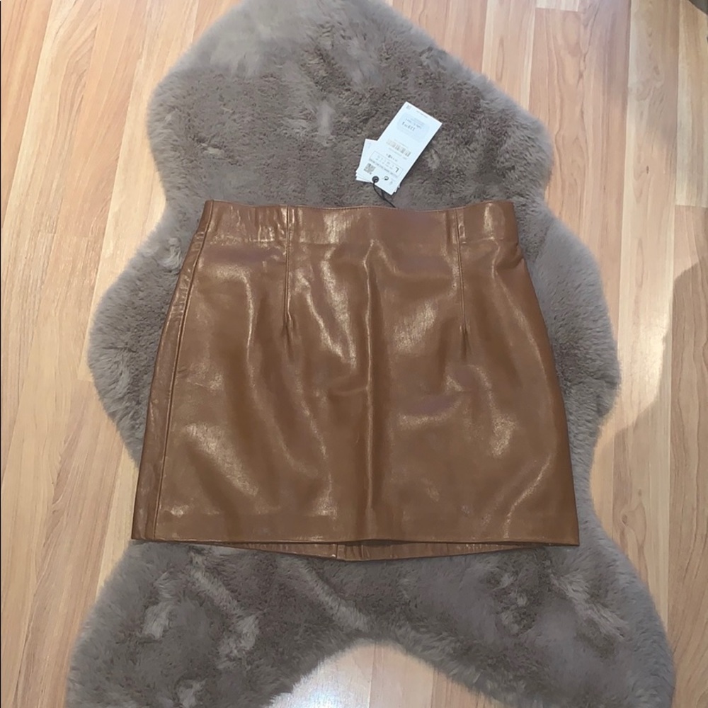 Zara 100% Leather Skirt - Picture 3 of 8